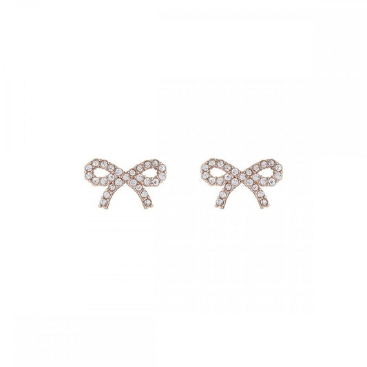 Ted Baker Rose Gold Crystal Bow Earrings