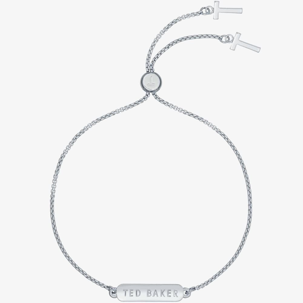 Ted Baker SARAIO Silver Tone Sparkle Bar Drawstring Bracelet 