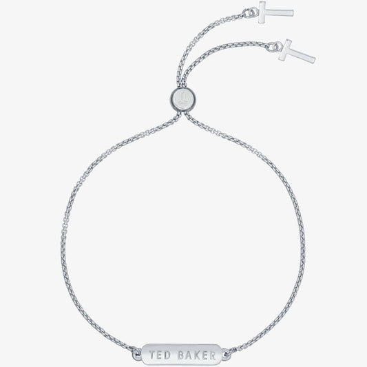 Ted Baker SARAIO Silver Tone Sparkle Bar Drawstring Bracelet 