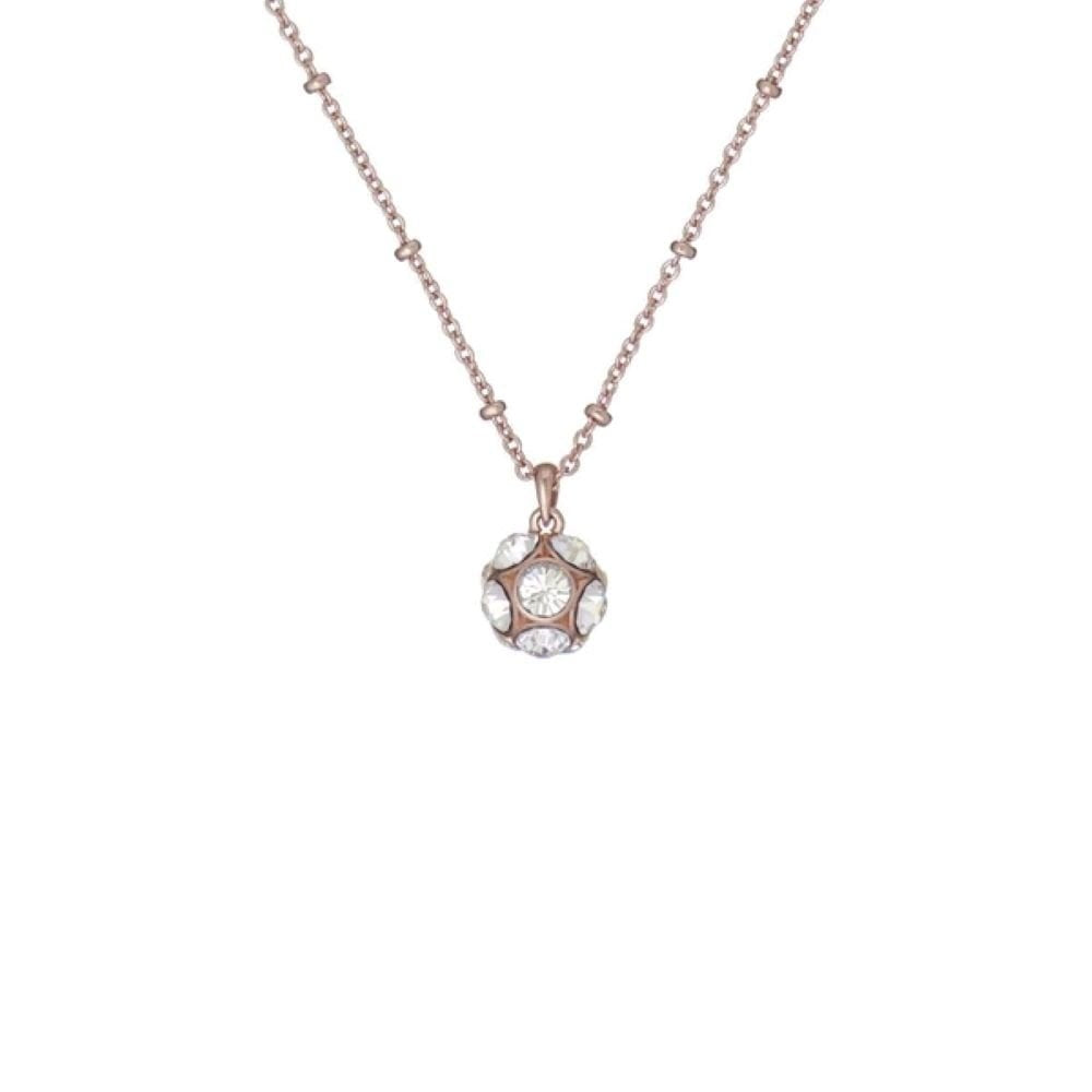 Ted Baker Silver Plated CZ Encrusted Ball Pendant on Adjustable Length Chain