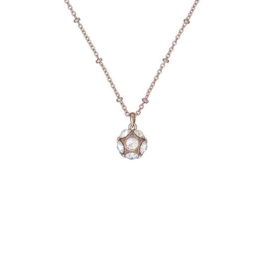 Ted Baker Silver Plated CZ Encrusted Ball Pendant on Adjustable Length Chain