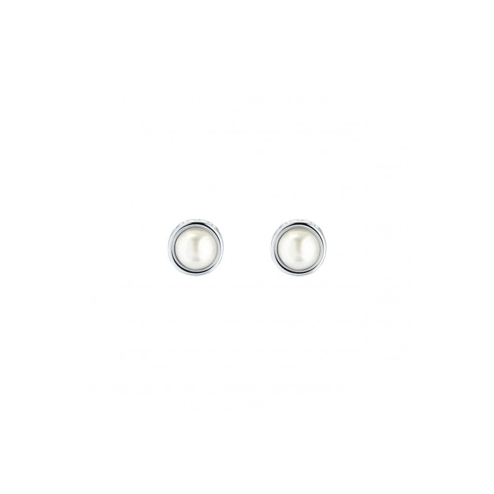 Ted Baker Sinaa Silver Tone Pearl Stud Earrings 