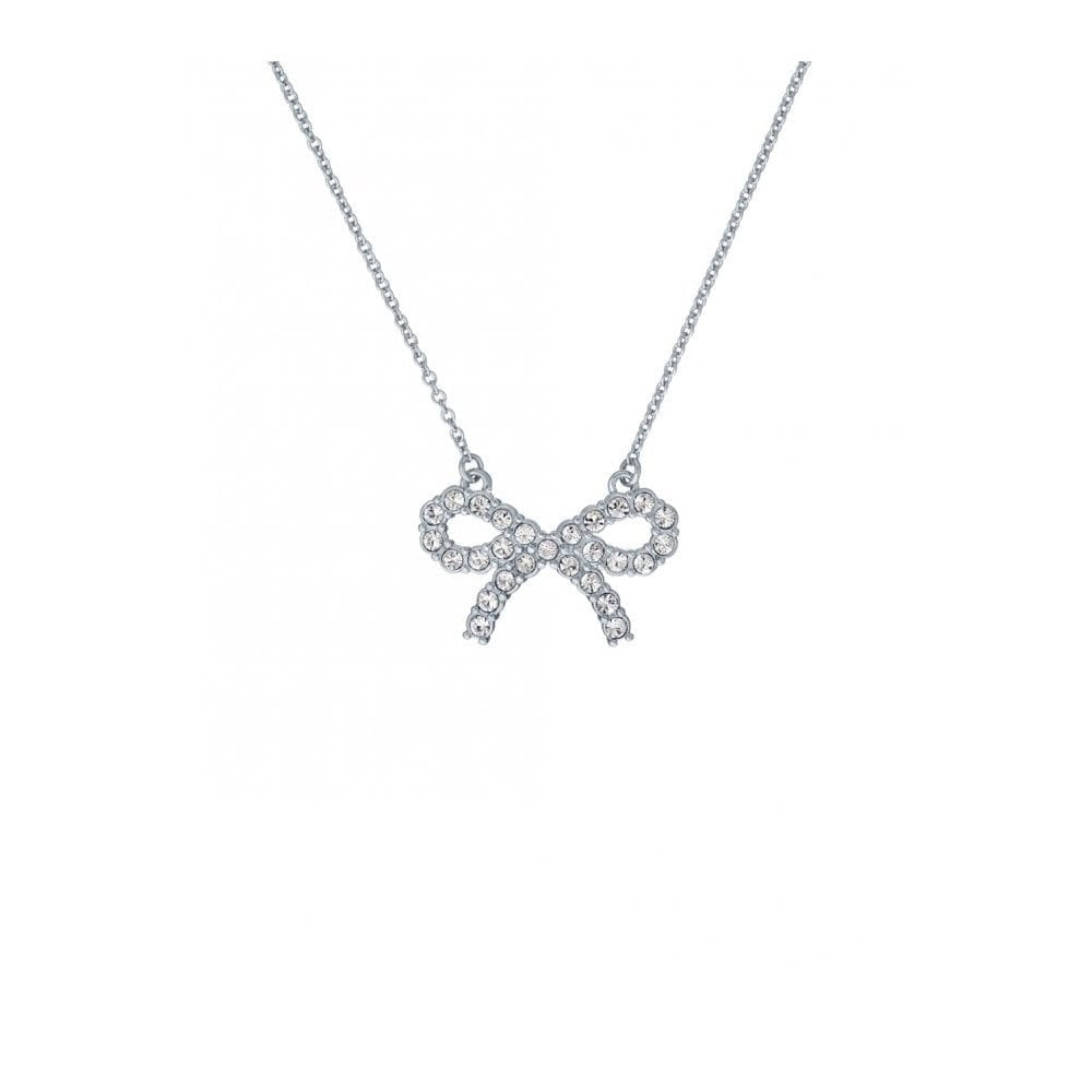 Ted Baker Talulat Twinkle Bow Silver Tone Crystal Pendant 