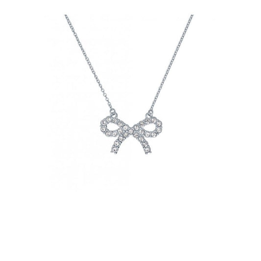 Ted Baker Talulat Twinkle Bow Silver Tone Crystal Pendant 