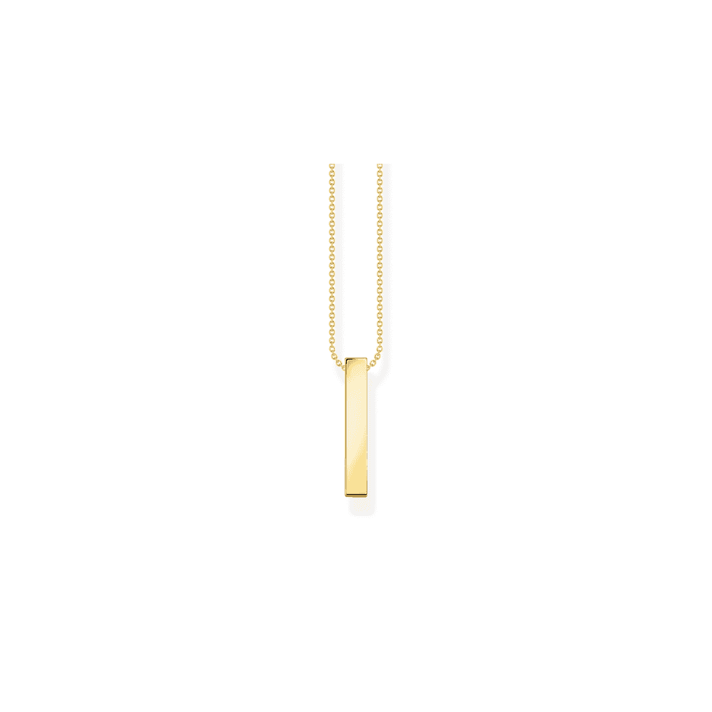 Thomas Sabo Gold On Silver Cuboid with White Stones Pendant