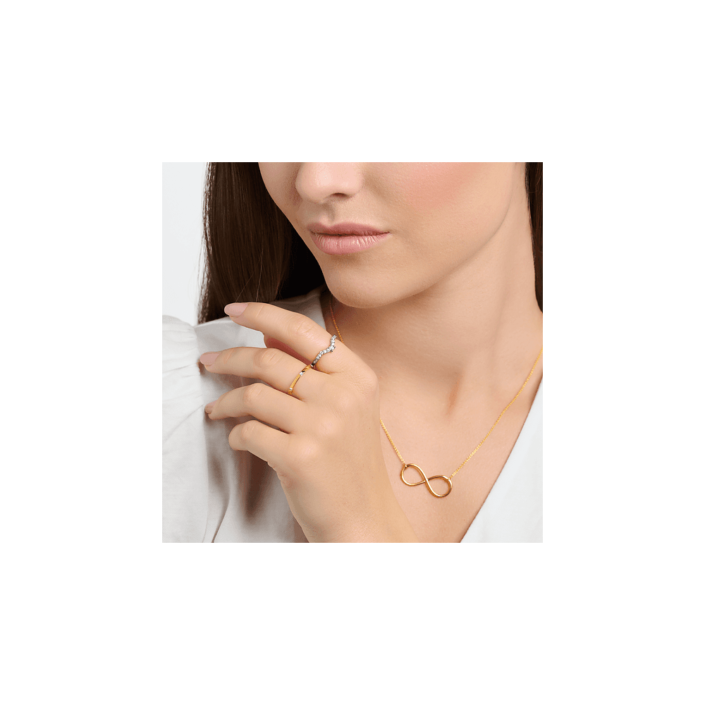 Thomas Sabo Gold On Silver Ring With White Stones