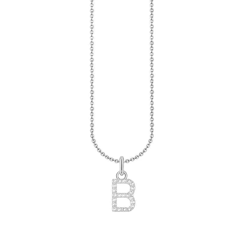 THOMAS SABO LETTER 'B' NECKLACE WITH WHITE ZIRCONIA