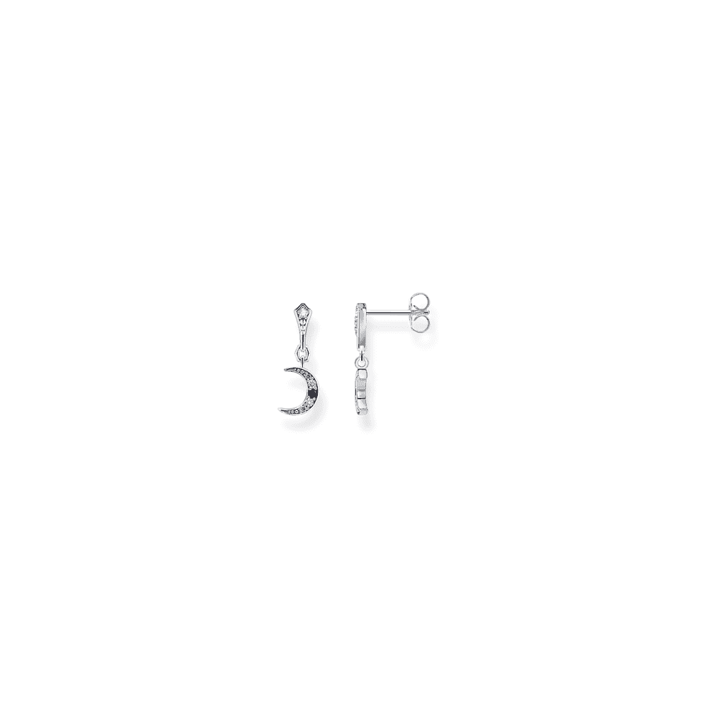 Thomas Sabo Sterling Silver Royalty Moon with Stones Earrings