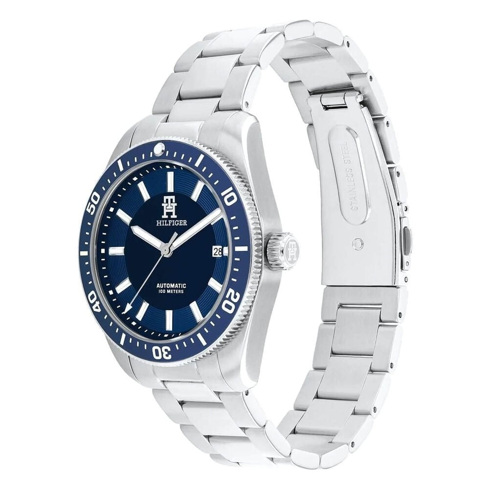 Tommy Hilfiger Blue Dial & Bezel Steel Bracelet Watch