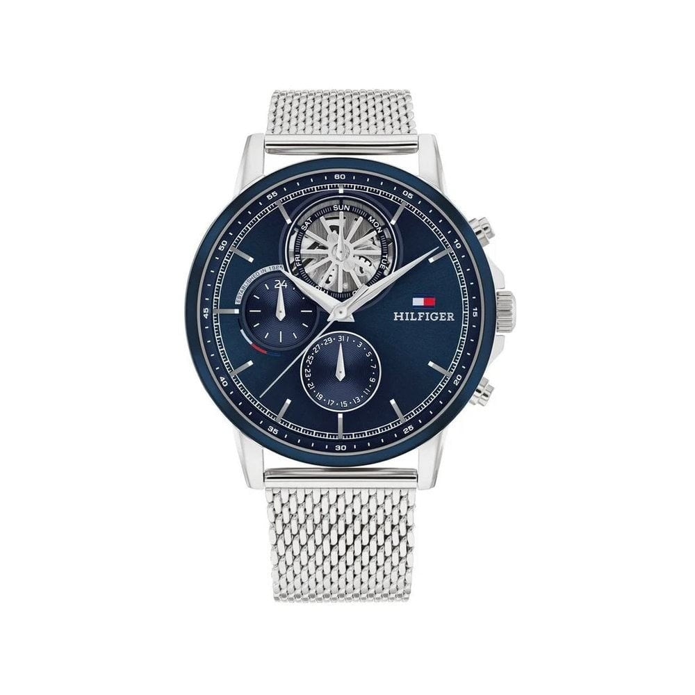 Tommy Hilfiger Chronograph, Blue Dial Gents Mesh Bracelet Watch