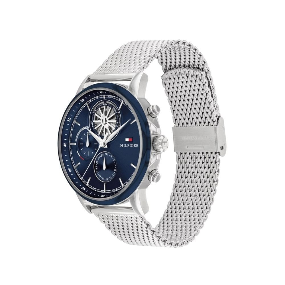 Tommy Hilfiger Chronograph, Blue Dial Gents Mesh Bracelet Watch