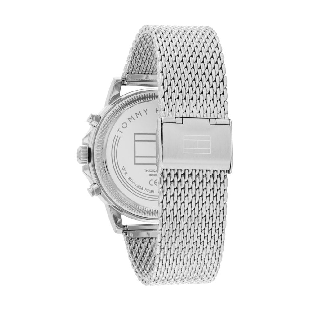 Tommy Hilfiger Chronograph, Blue Dial Gents Mesh Bracelet Watch