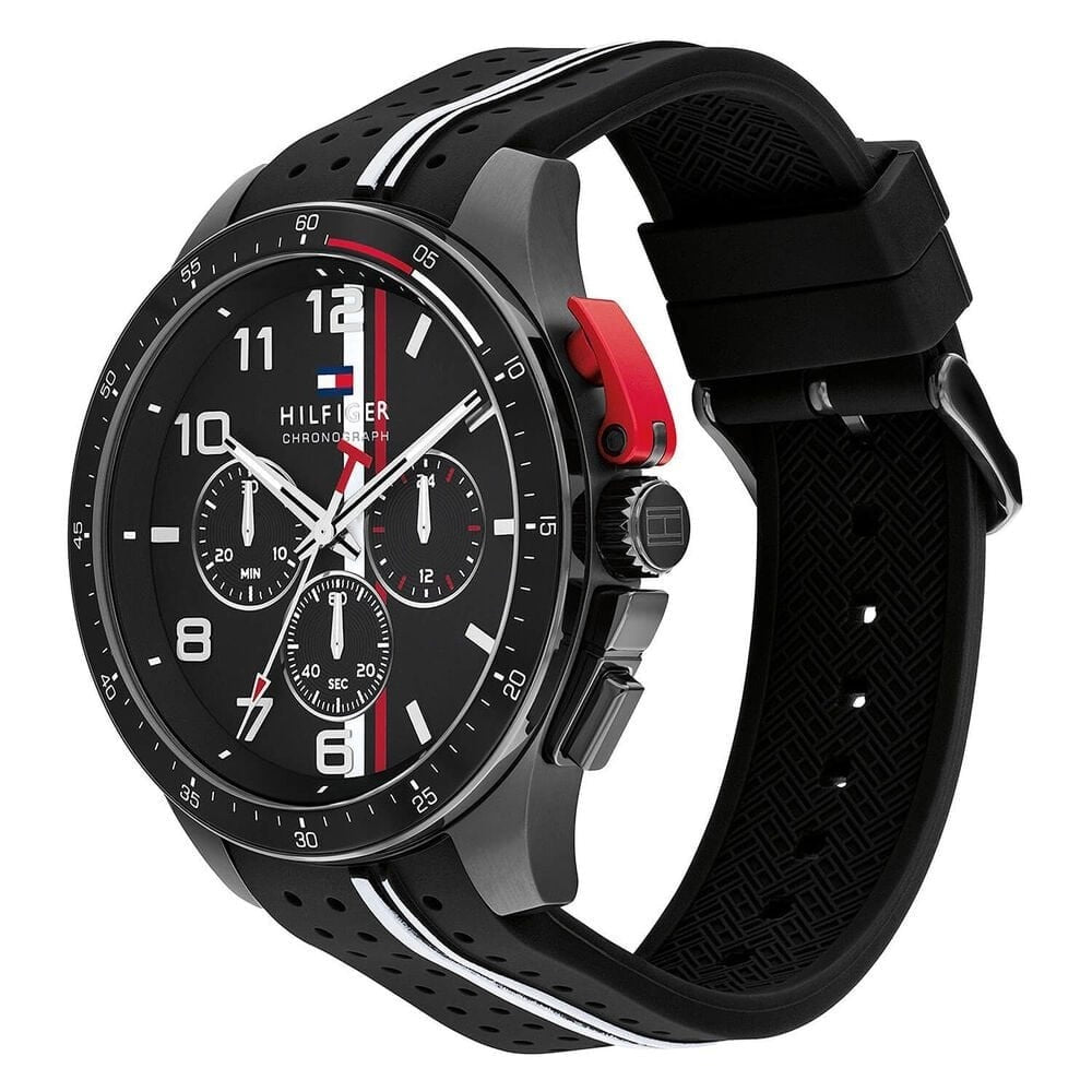 Tommy Hilfiger Chronograph Gents Black Silicone Watch