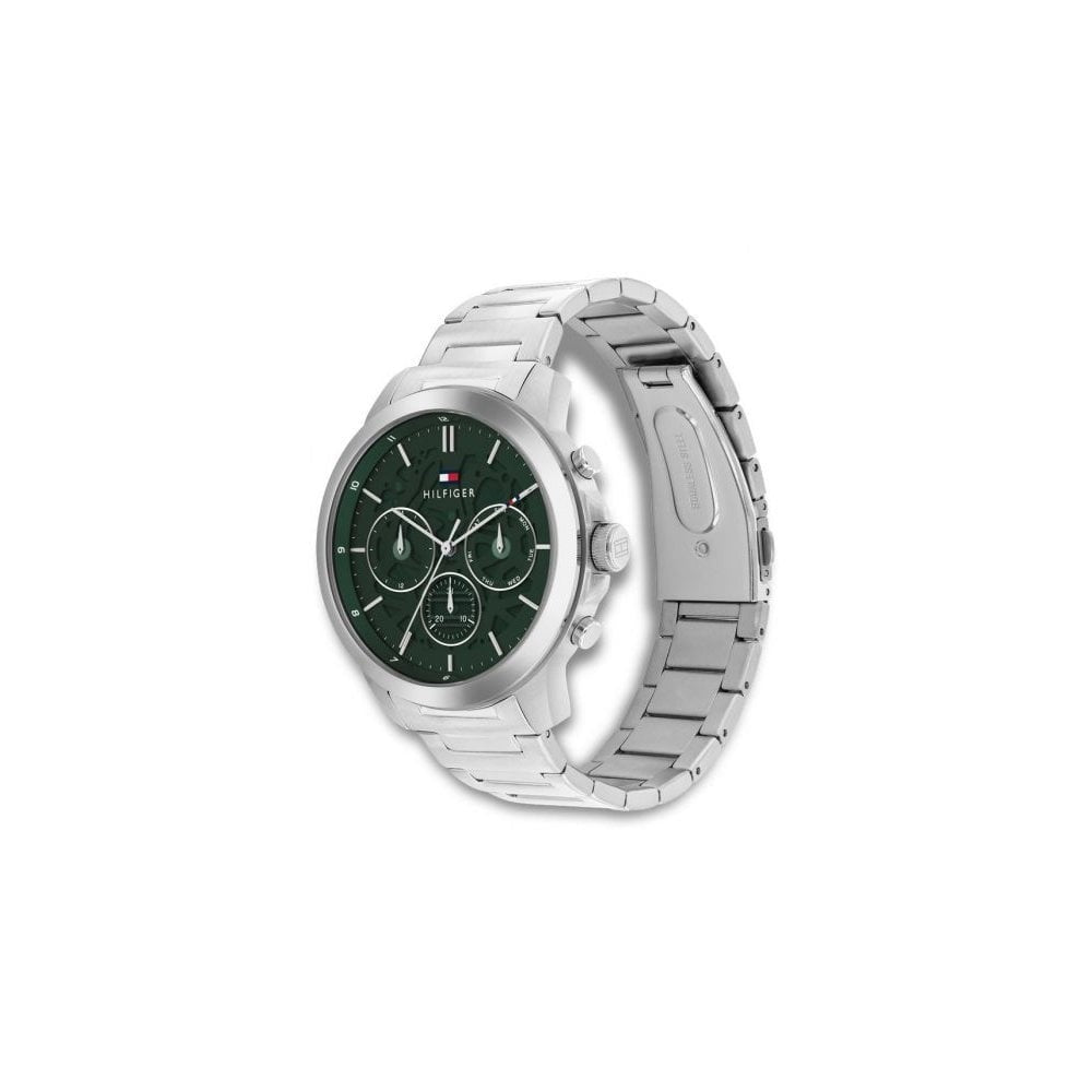 Tommy Hilfiger Chronograph, Green Dial Gents Stainless Steel Watch