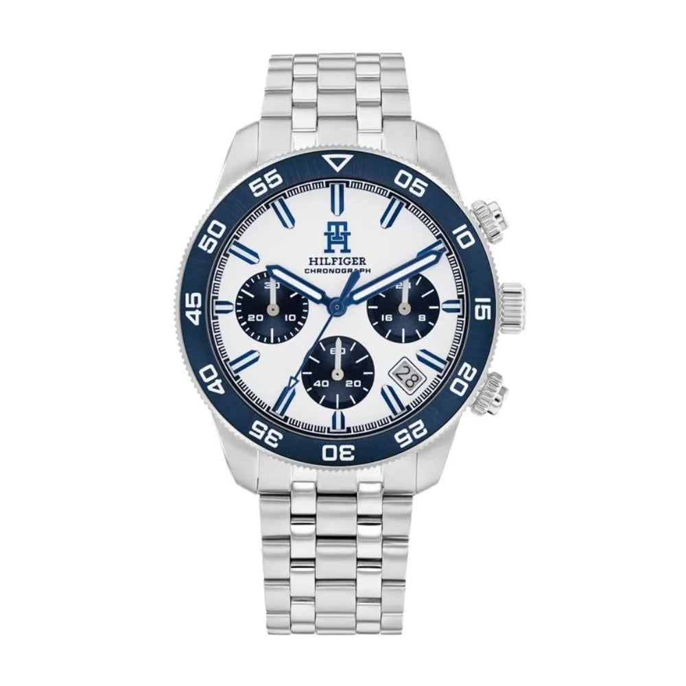 Tommy Hilfiger Gents Chronograph, White dial Stainless Steel Watch