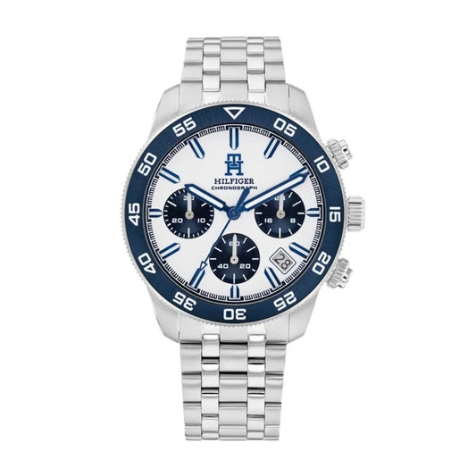 Tommy Hilfiger Gents Chronograph, White dial Stainless Steel Watch