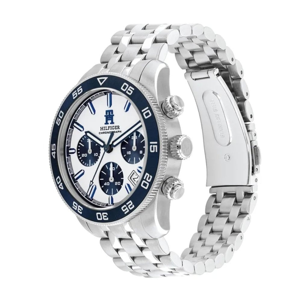 Tommy Hilfiger Gents Chronograph, White dial Stainless Steel Watch