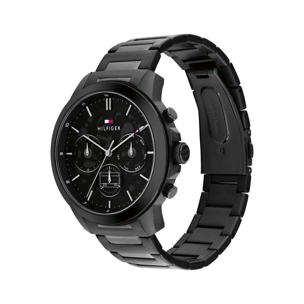 Tommy Hilfiger Henry Chronograph Black Ionised Gents Stainless Steel Watch