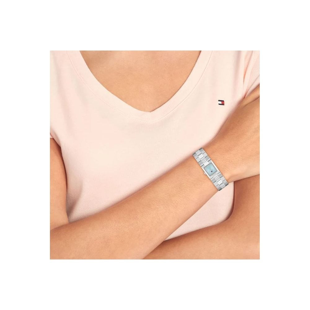 Tommy Hilfiger Ivy Square Light Blue Dial Stainless Steel Ladies Watch