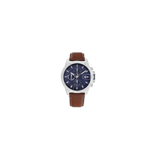 Tommy Hilfiger Jameson Multifunction (43mm) Blue Dial, Brown Leather Strap