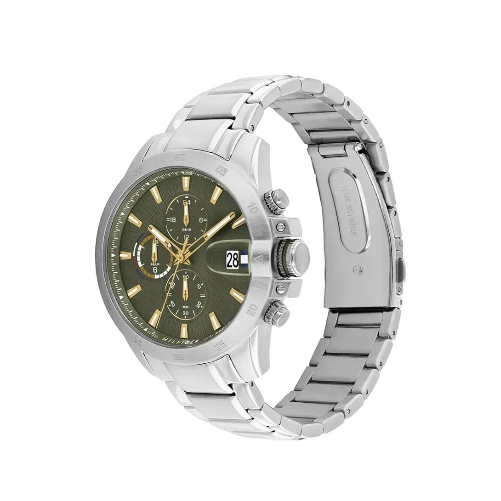 Tommy Hilfiger Jameson, Olive Green Dial, Chronograph, Gents Stainless Steel Watch