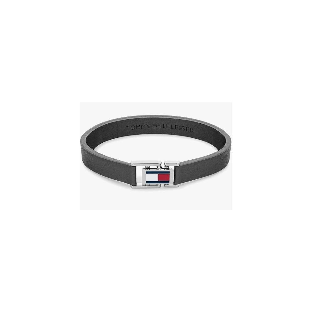 Tommy Hilfiger Jewelry Men's Leather Bracelet Grey 
