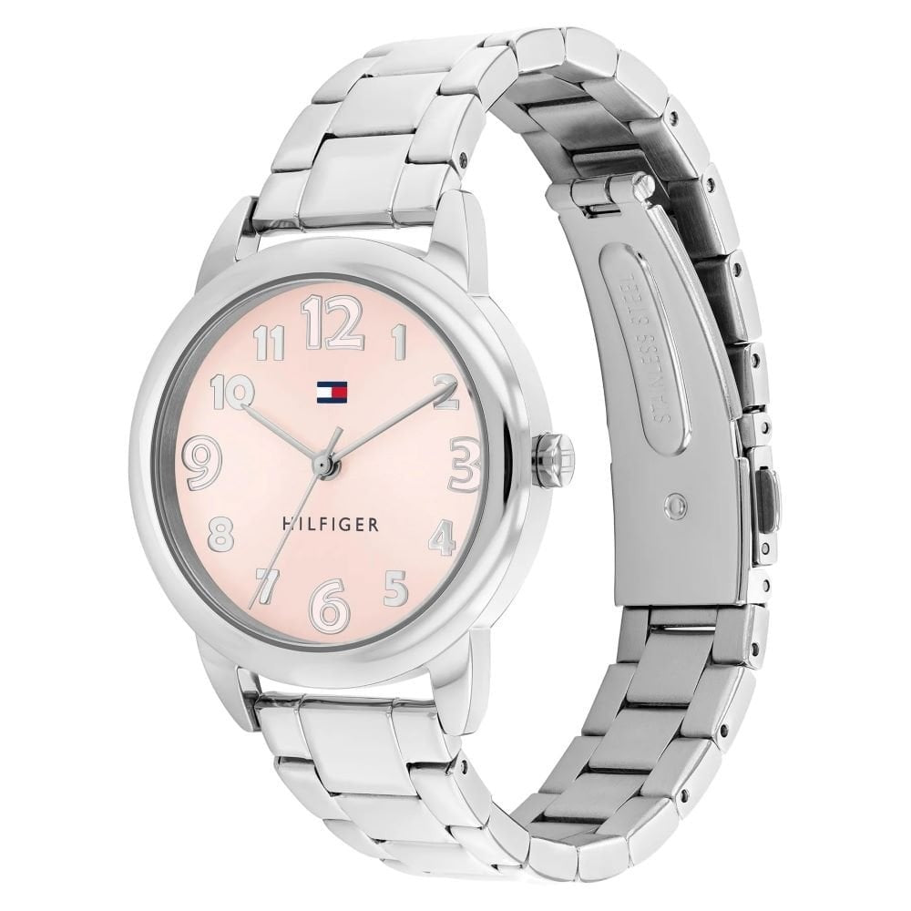 Tommy Hilfiger Kids Steel Case And Bracelet Pink Dial Analogue Watch