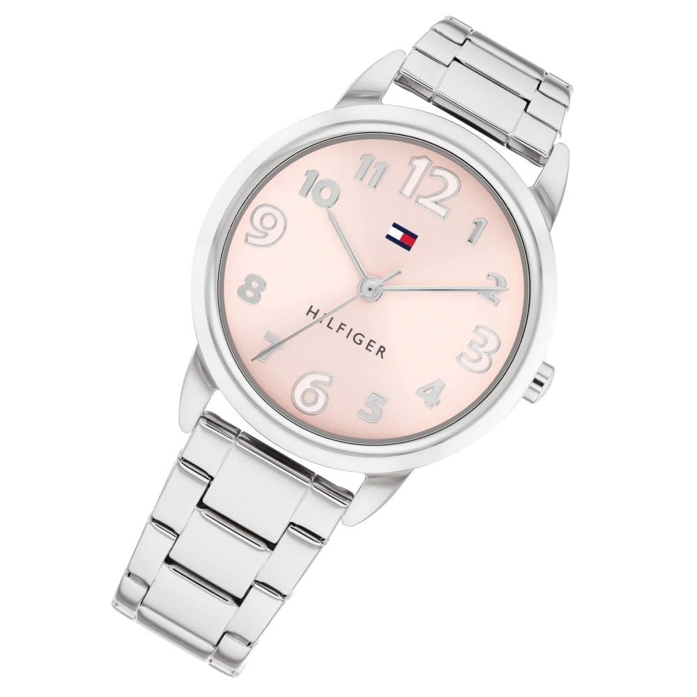 Tommy Hilfiger Kids Steel Case And Bracelet Pink Dial Analogue Watch
