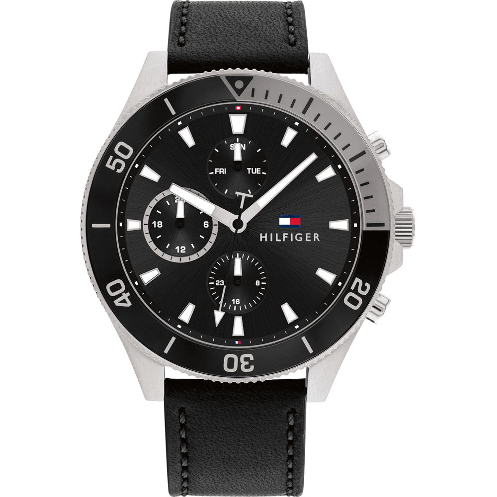 Tommy Hilfiger Larson Leather Strap Black 