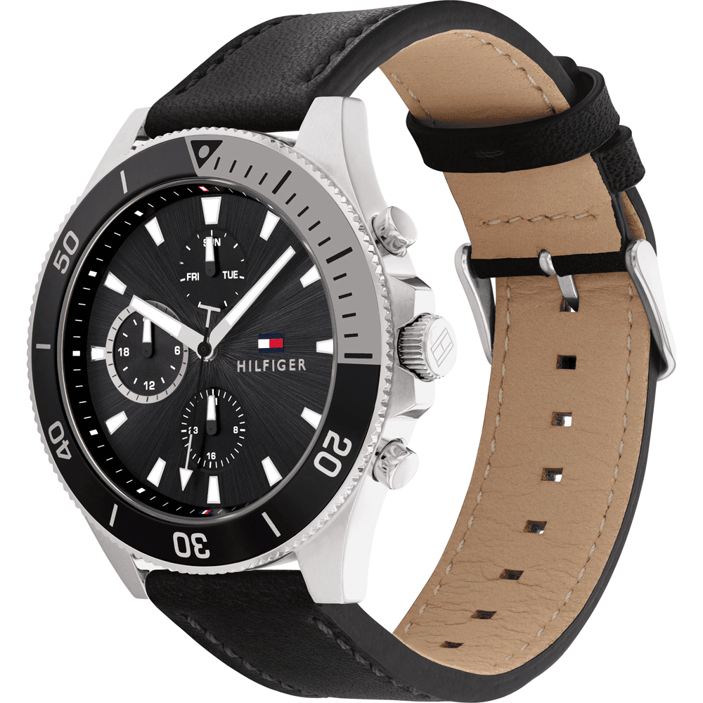 Tommy Hilfiger Larson Leather Strap Black 