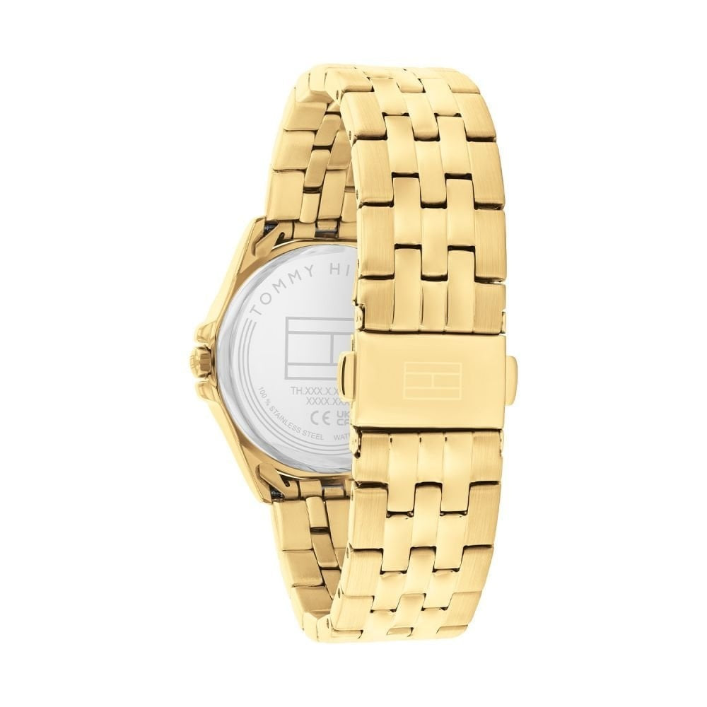 Tommy Hilfiger Light Blue Dial Ladies Gold Stainless Steel Watch