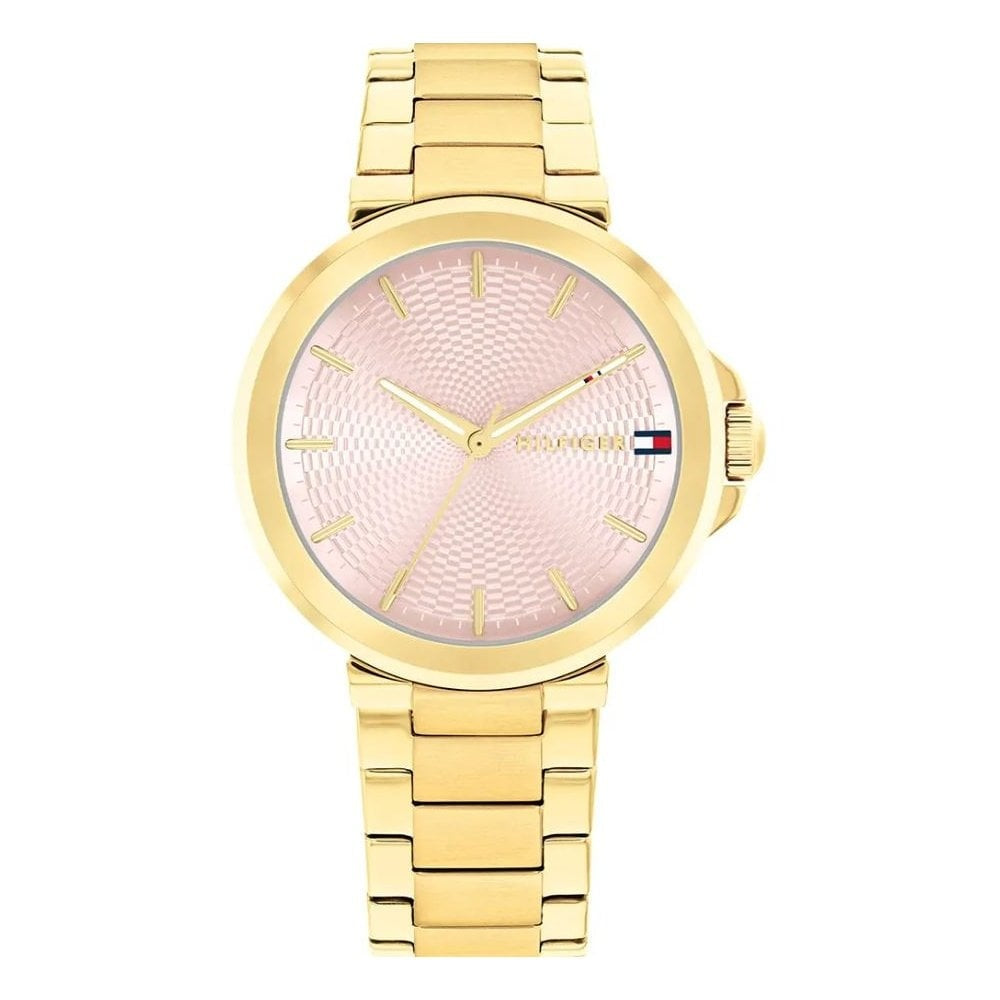Tommy Hilfiger Lori Pink Dial, Ladies Gold Stainlesss Steel Watch