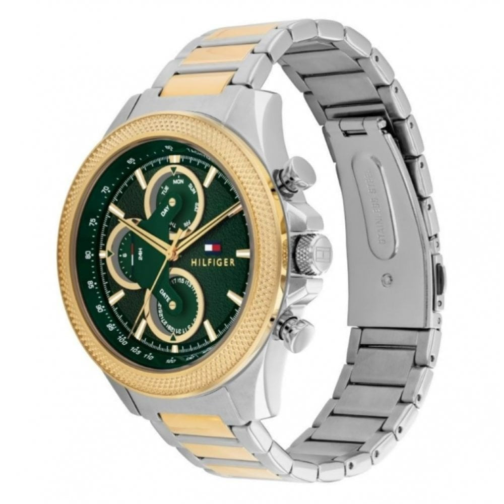 Tommy Hilfiger Mens Clark Gold Green Dial Watch 