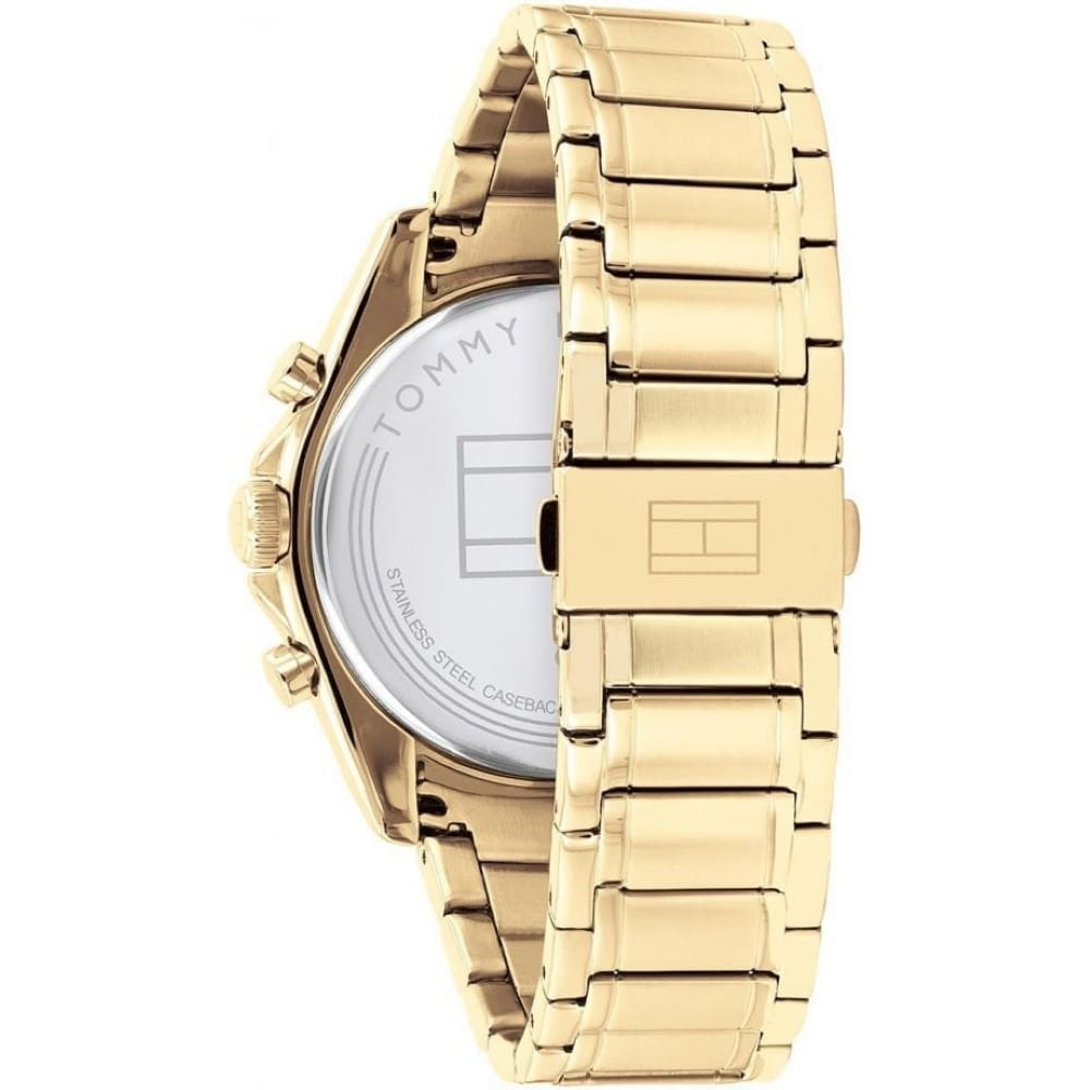 Tommy Hilfiger Mens Gold Blue Chronograph Dial Watch 