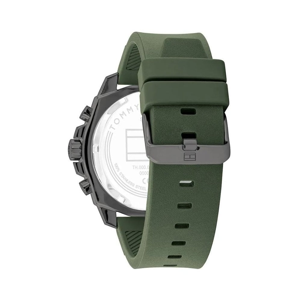 Tommy Hilfiger Morgan Chronograph, Green Dial Gents Silicone Watch