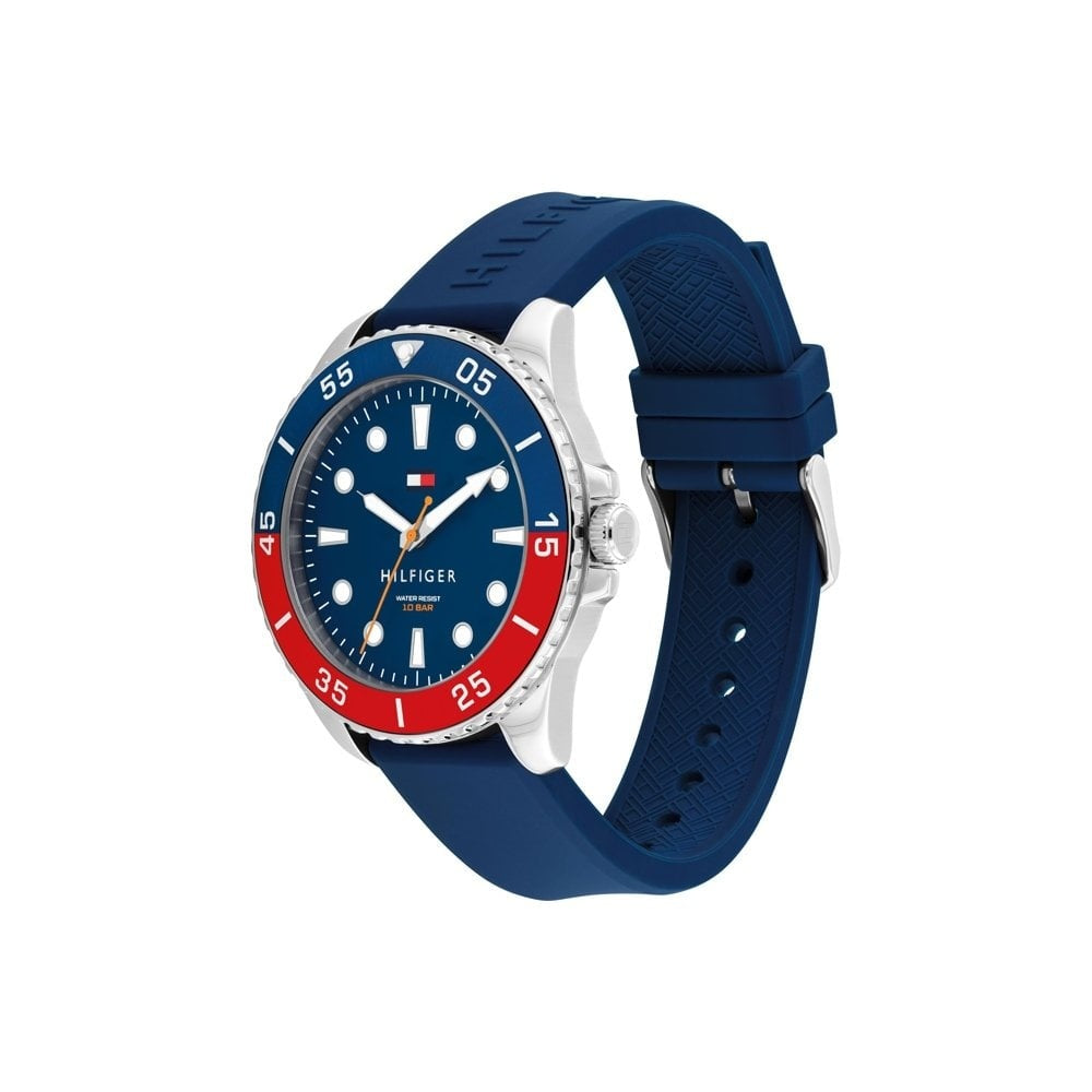 Tommy Hilfiger Oceanic Blue & Red Dial Silicone Gents Watch