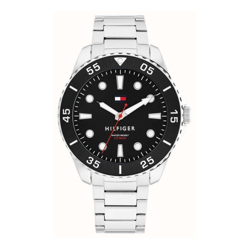 Tommy Hilfiger Oceanic Diver (42mm) Black Dial Gents Stainless Steel Watch