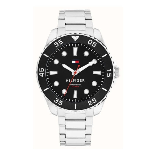 Tommy Hilfiger Oceanic Diver (42mm) Black Dial Gents Stainless Steel Watch