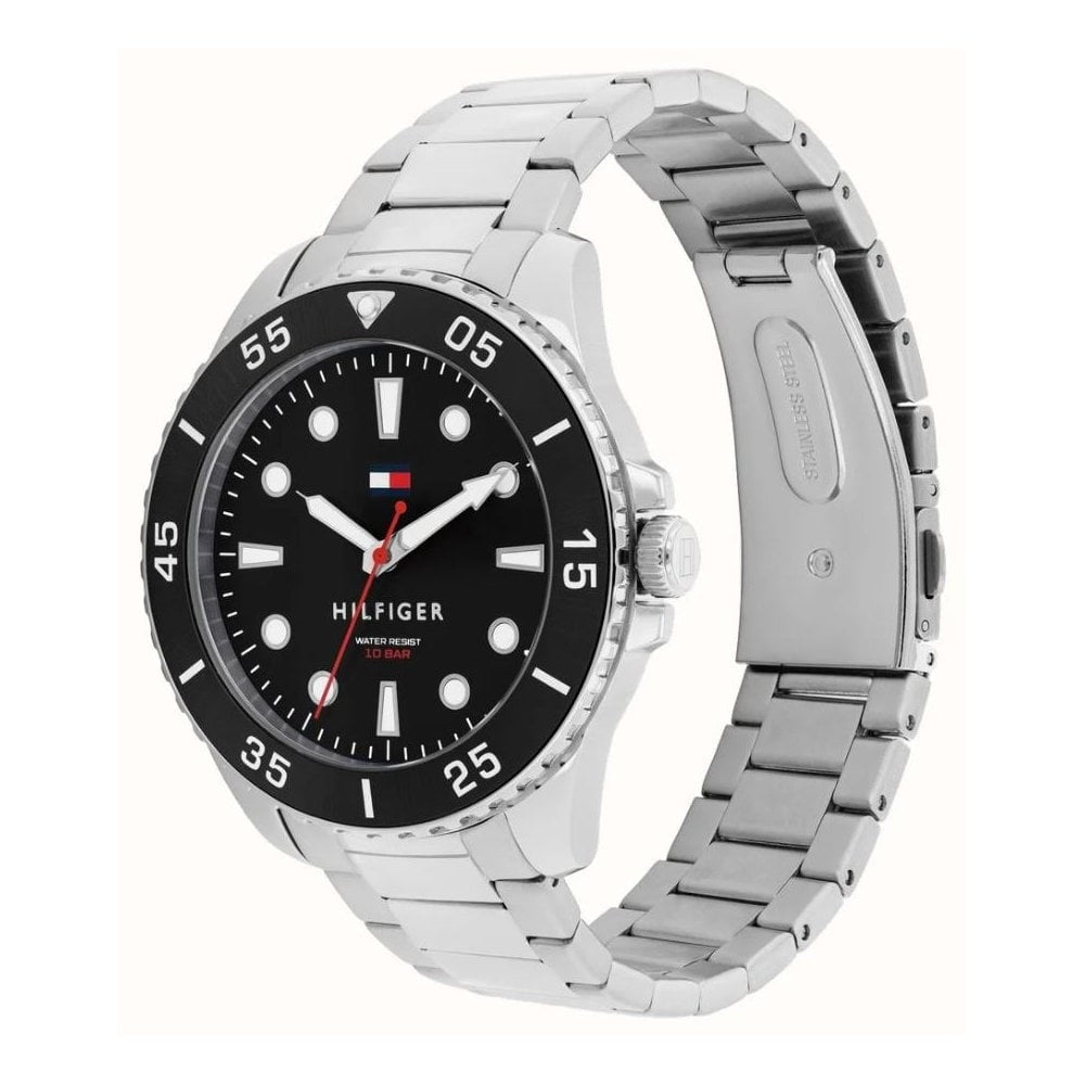Tommy Hilfiger Oceanic Diver (42mm) Black Dial Gents Stainless Steel Watch