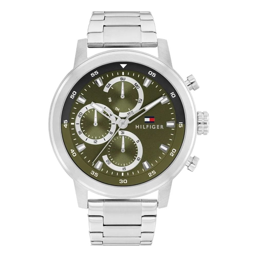 Tommy Hilfiger Olive Green Dial, Chronograph Gents Stainless Steel Watch