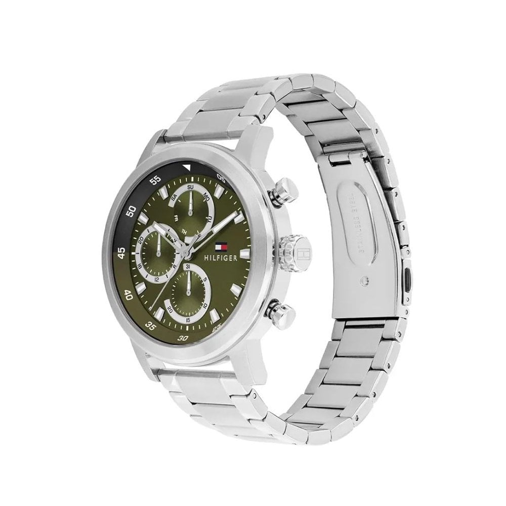 Tommy Hilfiger Olive Green Dial, Chronograph Gents Stainless Steel Watch