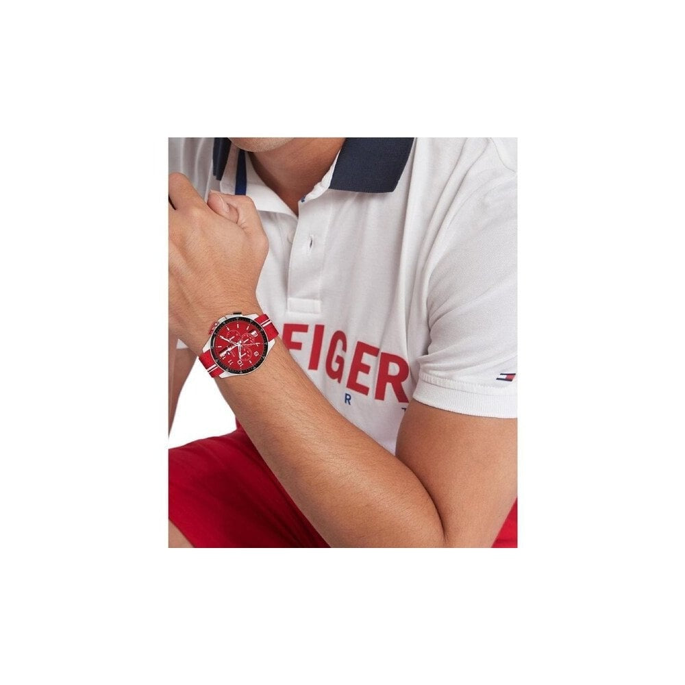 Tommy Hilfiger Red Silicone Chronograph Men's Watch
