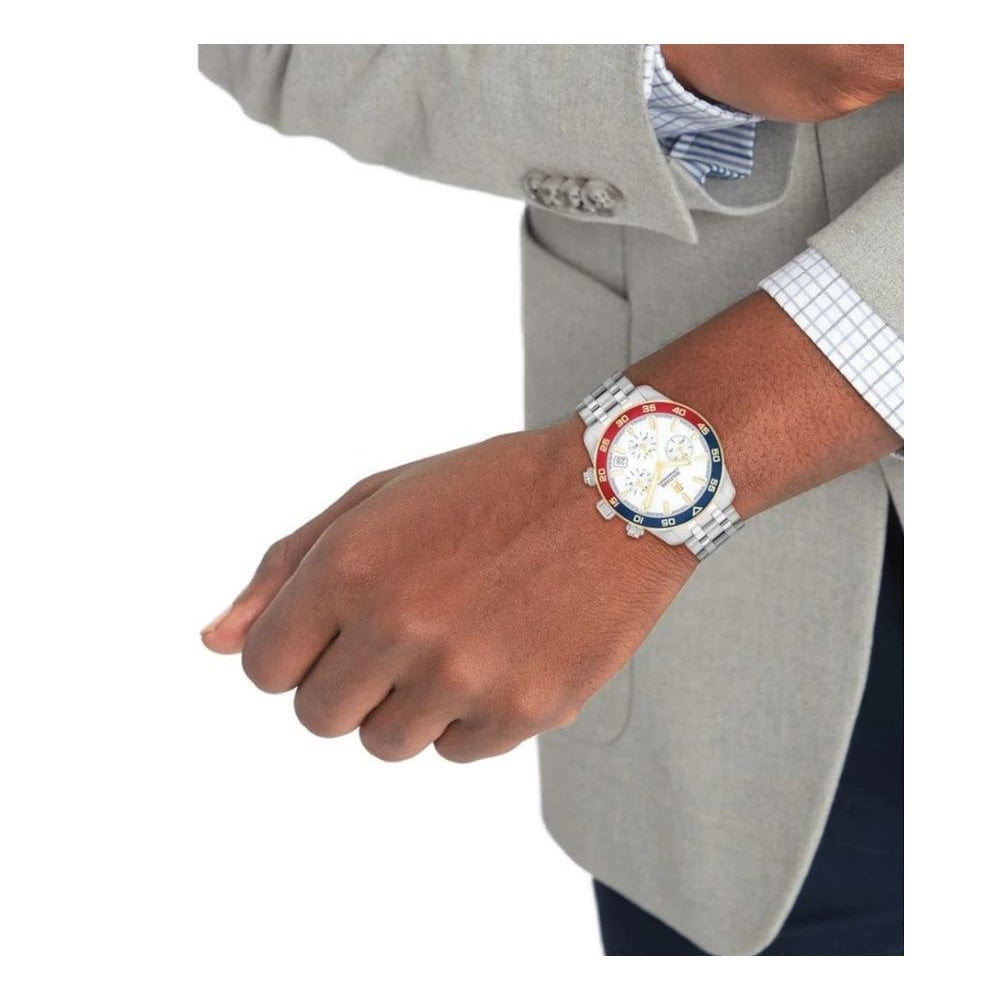  Tommy Hilfiger Stainless Steel White Dial Chronograph Men's Watch