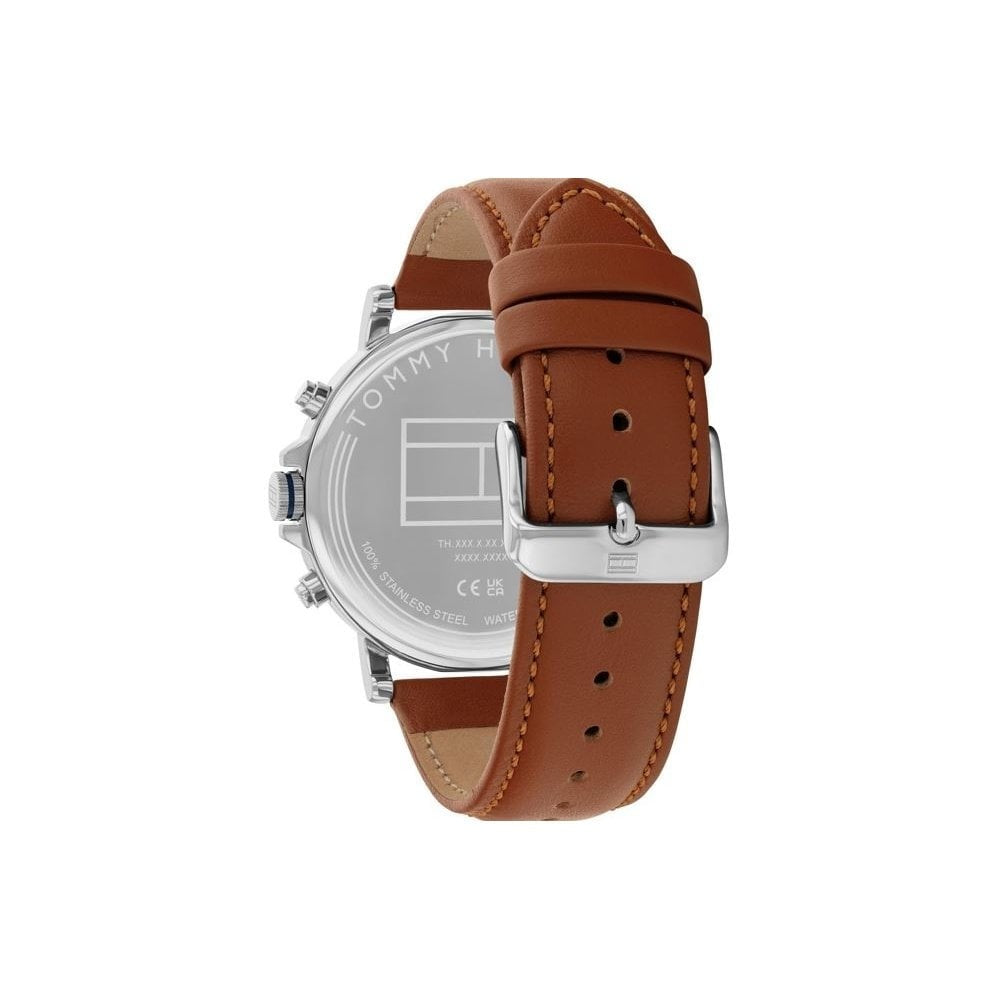 Tommy Hilfiger Tyson Chronograph Blue Dial Gents Brown Leather Watch