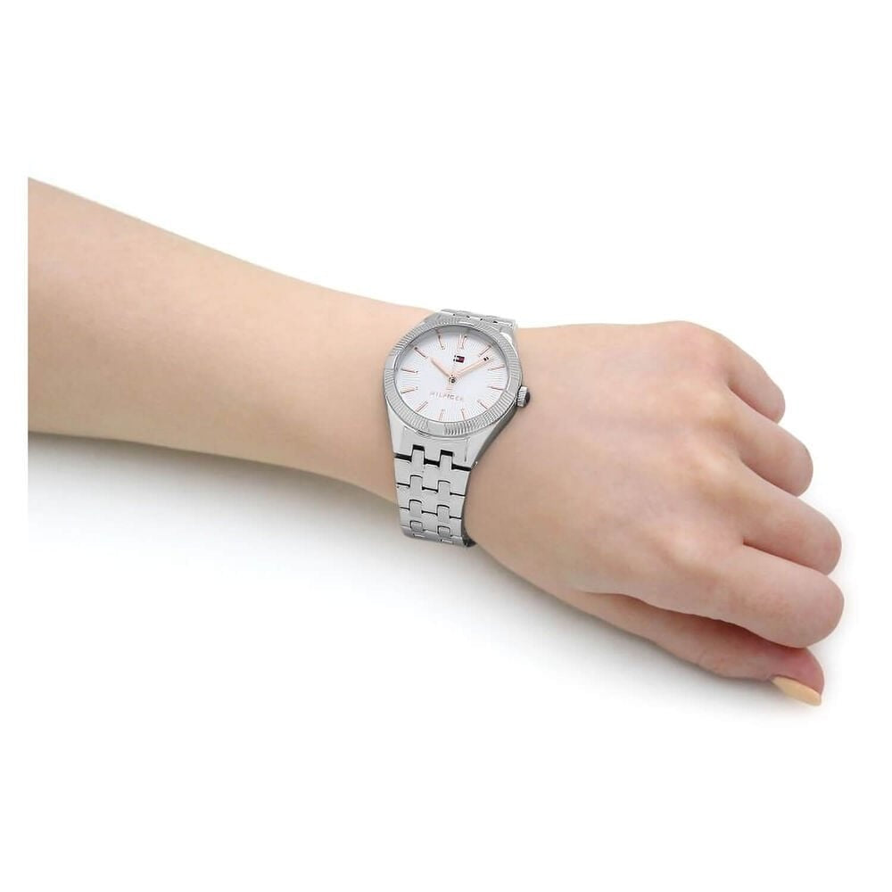 Tommy Hilfiger Women's Rachel Silver Dial Stainless Steel Bracelet Watch