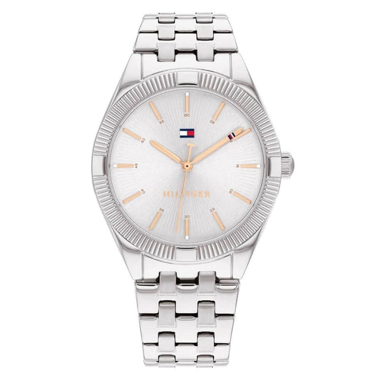 Tommy Hilfiger Women's Rachel Silver Dial Stainless Steel Bracelet Watch