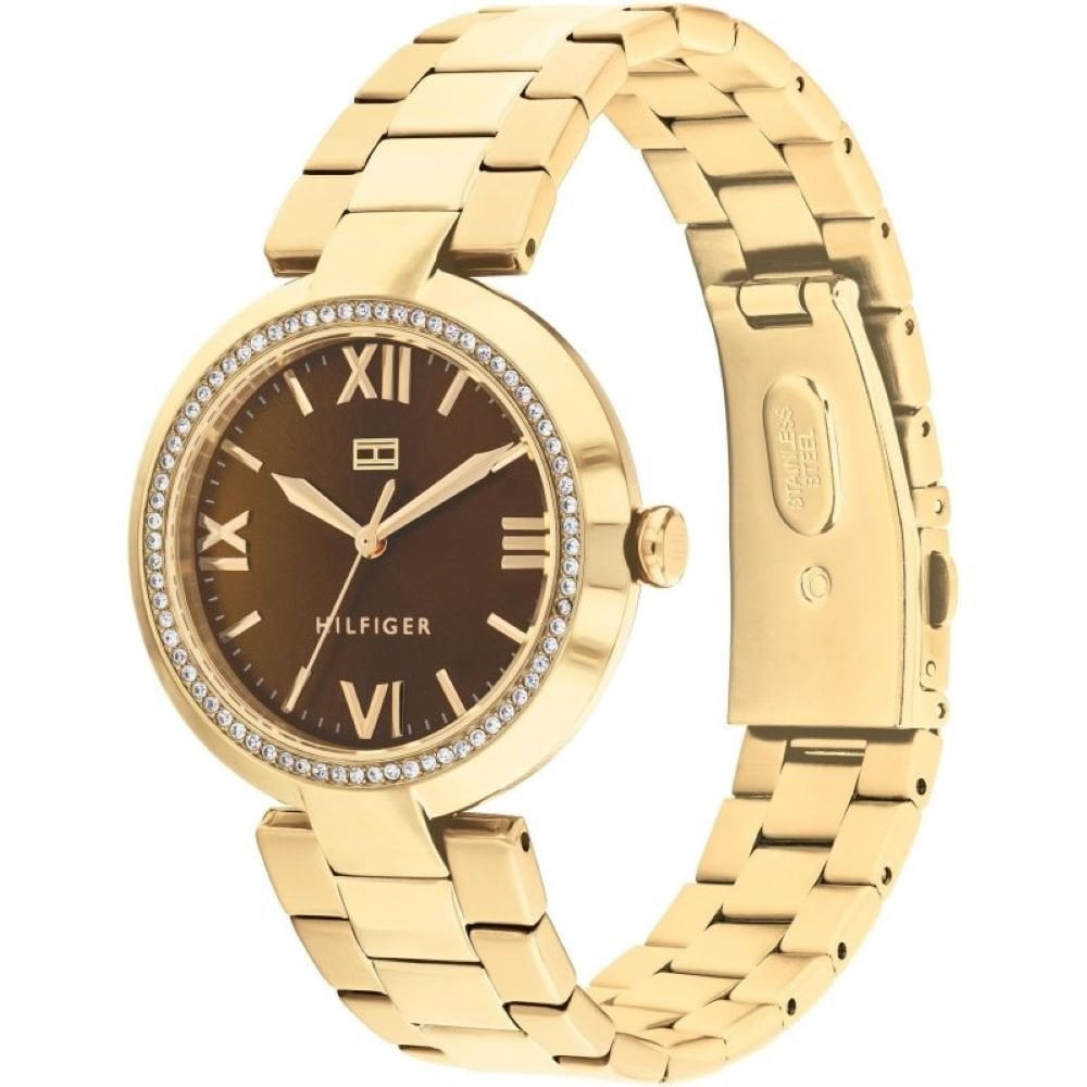 Tommy Hilfiger Womens Gold Alice Bronze Dial Watch 