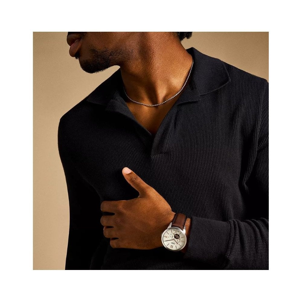 Townsman Automatic, Multifunction, Cream Dial, Gents Brown Leather Watch