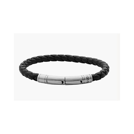 Townsman Vintage Casual Brown Braided Leather Bracelet