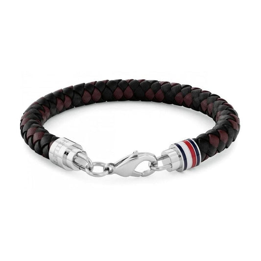 Tyson Black and Brown Braided Leather Gents Bracelet